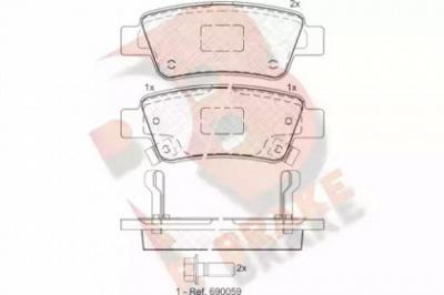 R BRAKE rb1888 -  Комплект тормозных колодок, дисковый тормоз